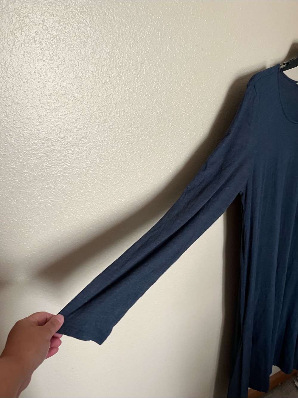 Chalet et Ceci Blue Asymmetrical Jersey Knit Pullover Dress Size X-Large #C86780 - Picture 5 of 7